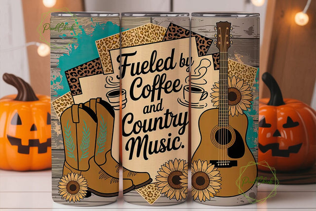 Country Music Tumbler Wrap PNG Sublimation PixelChick 
