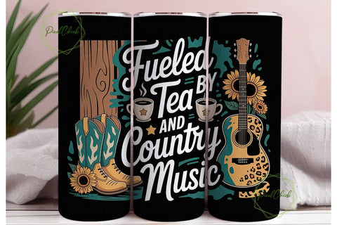 Country Music Tumbler Wrap PNG Sublimation PixelChick 
