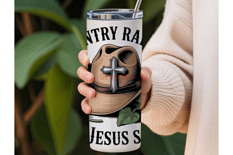Country Raised Jesus Saved 20oz Tumbler Sublimation DesignSVG 