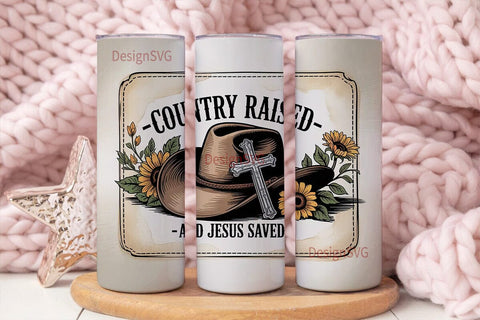 Country Raised Tumbler Wrap PNG Sublimation DesignSVG 