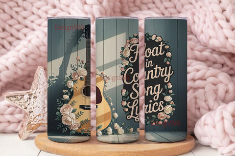 Country Song Lyrics Tumbler Wrap Sublimation DesignSVG 