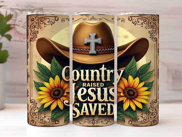 Country Tumbler, Jesus Saved Gift, Southern Pride Drinkware, Christian Sublimation, Rustic Decor, Faith-Based Gifts, Inspirational Tumbler Sublimation Lara' s Designs 
