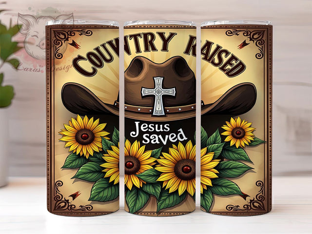 Country Tumbler, Jesus Saved Gift, Southern Pride Drinkware, Christian Sublimation, Rustic Decor, Faith-Based Gifts, Inspirational Tumbler Sublimation Lara' s Designs 