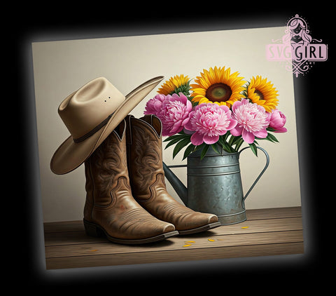 Country Vibes Cowgirl Tumbler Wrap, Cowgirl Tumbler, Country Vibes Design, 20oz Wrap, Sublimation Design, Western Drinkware, Rustic Tumbler, High-Resolution Print Sublimation SvggirlplusArt 