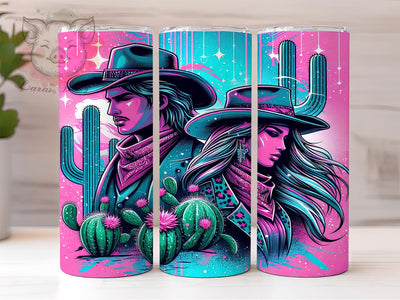 Country Western 20oz Tumbler Png, Straight & Tapered Tumbler Png, Cowgirl and Cowboy Tumbler Png, Digital Download PNG Sublimation Lara' s Designs 