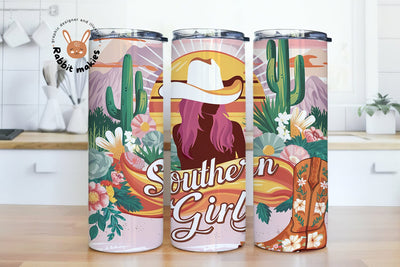 Country Western Cowgirl Tumbler Wrap 20oz Skinny Tumbler PNG, Cowgirl Sublimation Design, Southern Girl Tumbler Wrap, Western Girl Tumbler wrap Sublimation Rabbitmakies 