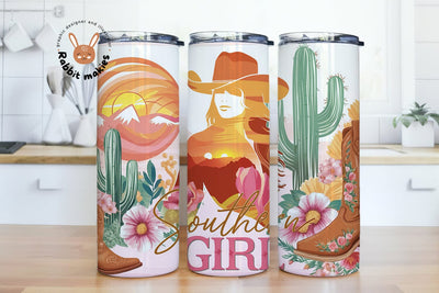 Country Western Cowgirl Tumbler Wrap 20oz Skinny Tumbler PNG, Cowgirl Sublimation Design, Southern Girl Tumbler Wrap, Western Girl Tumbler wrap Sublimation Rabbitmakies 