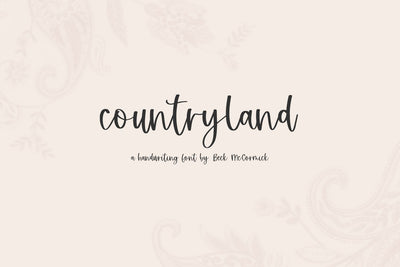 Countryland Script Font Beck McCormick 