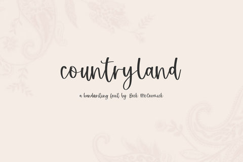 Countryland Script Font Beck McCormick 