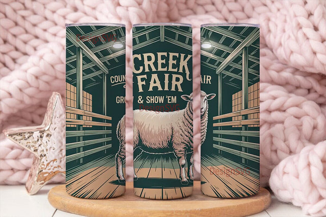 County Fair Sheep 20oz Tumbler Wrap Sublimation DesignSVG 