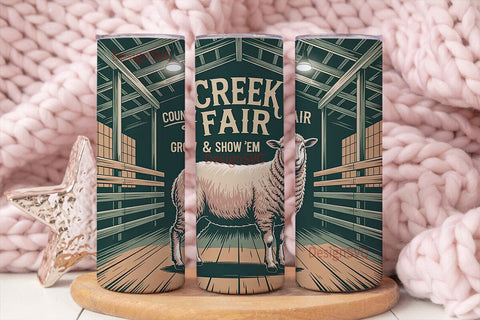 County Fair Sheep 20oz Tumbler Wrap Sublimation DesignSVG 