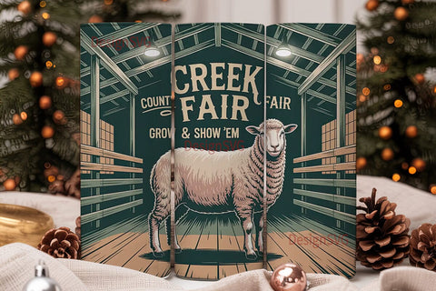 County Fair Sheep 20oz Tumbler Wrap Sublimation DesignSVG 