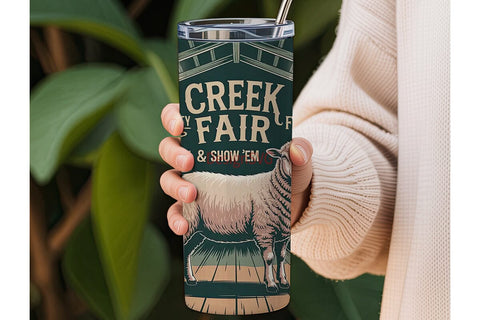 County Fair Sheep 20oz Tumbler Wrap Sublimation DesignSVG 