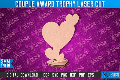 Couple Award Trophy | Laser Cut Design | CNC File SVG Fly Design 