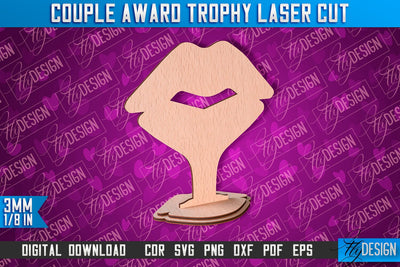 Couple Award Trophy | Laser Cut Design | CNC File SVG Fly Design 