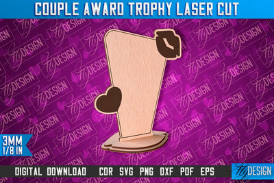Couple Award Trophy | Laser Cut Design | CNC File SVG Fly Design 