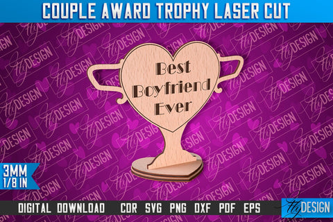 Couple Award Trophy | Laser Cut Design | CNC File SVG Fly Design 