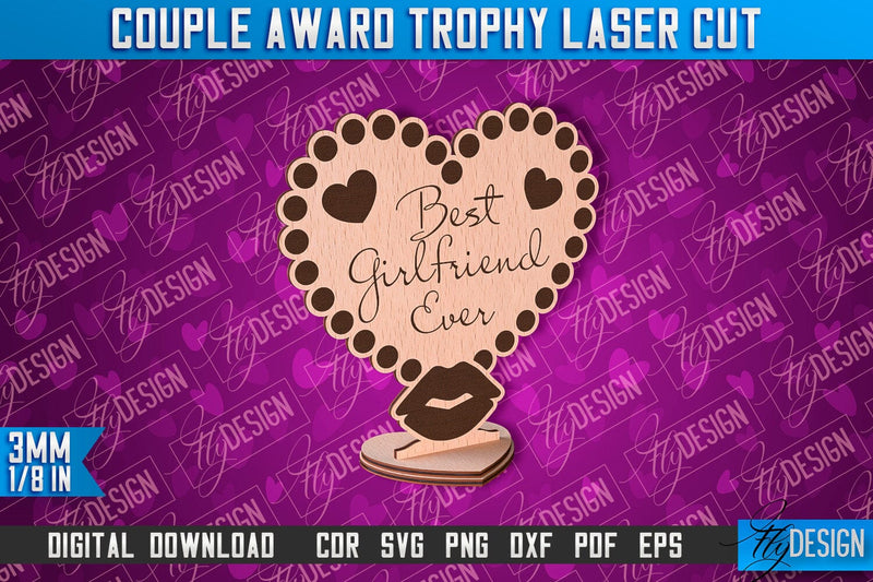 Couple Award Trophy | Laser Cut Design | CNC File SVG Fly Design 
