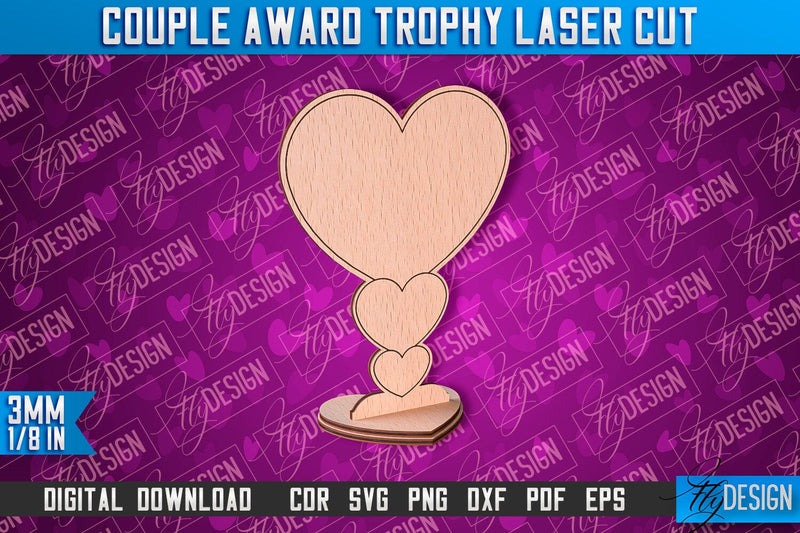 Couple Award Trophy | Laser Cut Design | CNC File SVG Fly Design 