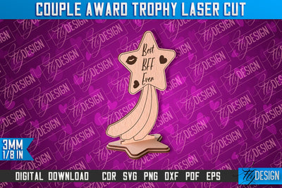 Couple Award Trophy | Laser Cut Design | CNC File SVG Fly Design 