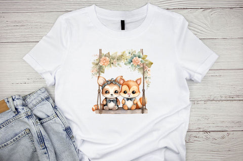 Couple Baby Animals in Swing Sublimation Bundle Sublimation Designangry 