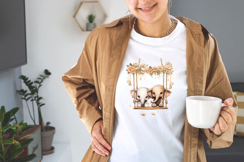 Couple Baby Animals in Swing Sublimation Bundle Sublimation Designangry 