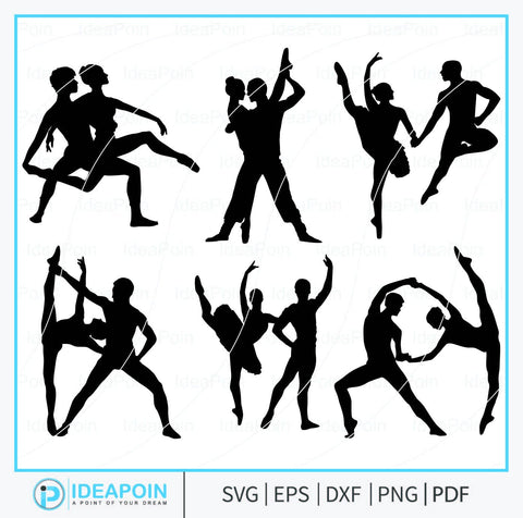 Couple Ballet Dancing Svg, Couple Ballet Clipart, Couple Ballet Dancing Silhouettes, Ballet Dance Bundle, Ballet Poses Couple Vector SVG Dinvect 