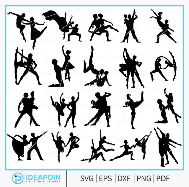 Couple Ballet Dancing Svg, Couple Ballet Clipart, Couple Ballet Dancing Silhouettes, Ballet Dance Bundle, Ballet Poses Couple Vector SVG Dinvect 