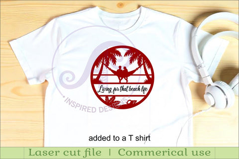 Couple in hammock at beach themed name sign svg laser SVG APInspireddesigns 