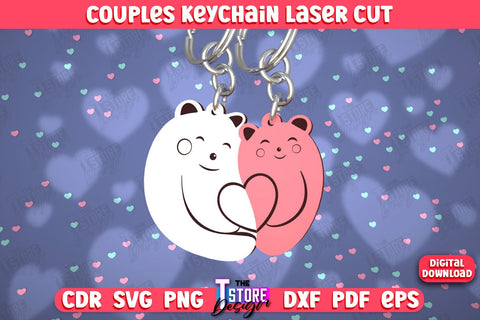 Couple Keychain Bundle | Valentine's Day Gift Idea | Paired Keychains | CNC Files SVG The T Store Design 