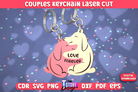 Couple Keychain Bundle | Valentine's Day Gift Idea | Paired Keychains | CNC Files SVG The T Store Design 