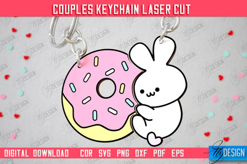 Couple Keychain Laser Cut Bundle | Valentine's Day Gift Idea | Paired Keychains | CNC Files SVG Fly Design 