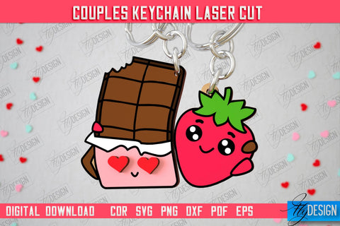 Couple Keychain Laser Cut Bundle | Valentine's Day Gift Idea | Paired Keychains | CNC Files SVG Fly Design 