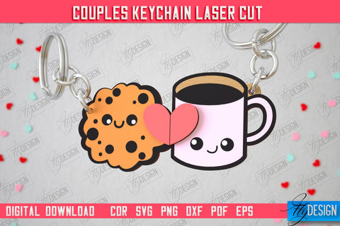 Couple Keychain Laser Cut Bundle | Valentine's Day Gift Idea | Paired Keychains | CNC Files SVG Fly Design 