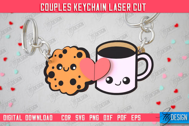 Couple Keychain | Valentine's Day Gift Idea | Paired Keychains | CNC Files SVG Fly Design 