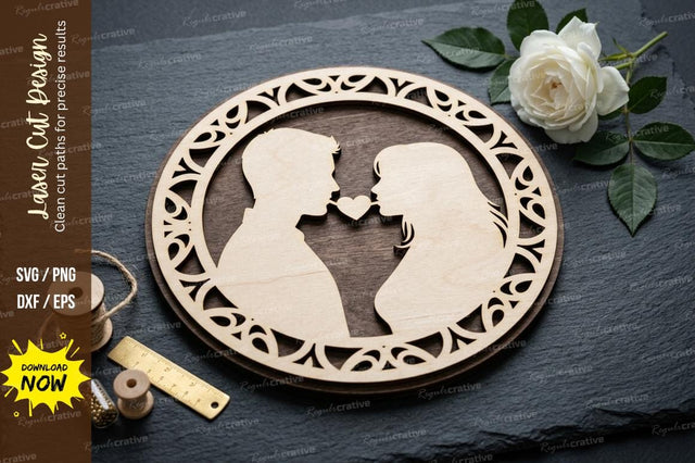 Couple Love Frame laser Cut svg Cutting file SVG Regulrcrative 