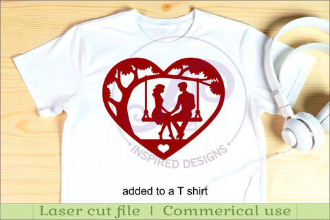 Couple on swing heart wall sign, SVG file. SVG APInspireddesigns 