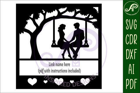 Couple on swing name sign svg laser SVG APInspireddesigns 