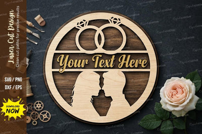 Couple Ring Frame laser Cut svg Cutting file SVG Regulrcrative 