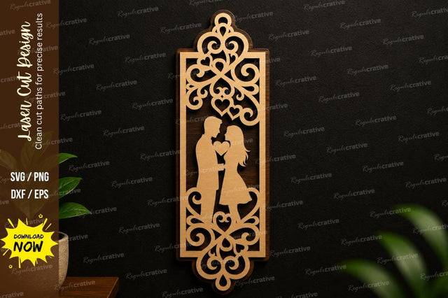 Couple Silhouette Bookmark SVG Laser Cut Design SVG Regulrcrative 