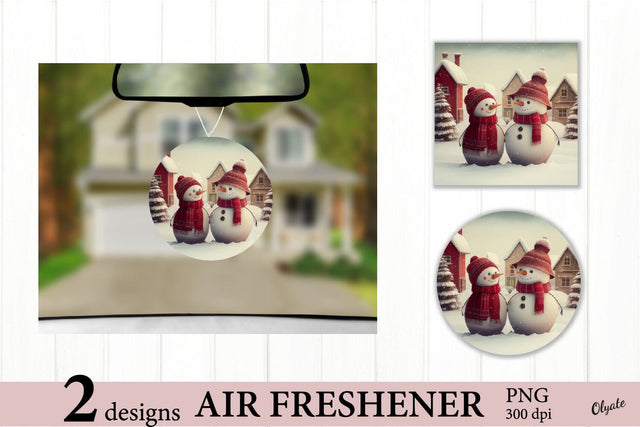 Couple Snowman Airfresh PNG. Christmas Air Freshener PNG Sublimation Olga Terlyanskaya 
