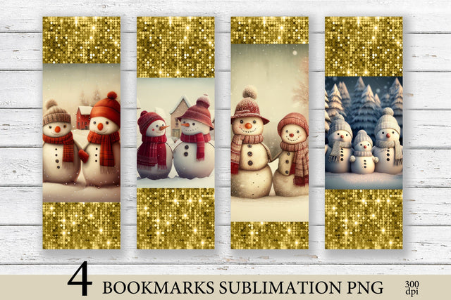 Couple Snowman Bookmark Sublimation PNG. Sublimation Olga Terlyanskaya 