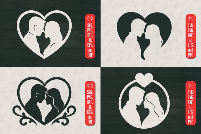 Couple with Heart Frame SVG Cut File Bundle SVG MD JOYNAL ABDIN 