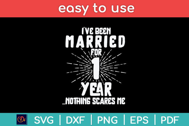 Couples Married 1 Years - Funny 1st Wedding Anniversary Svg Design SVG artprintfile 