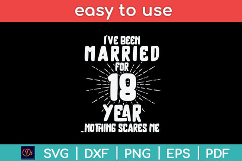 Couples Married 18 Years - Funny 18th Wedding Anniversary Svg Design SVG artprintfile 