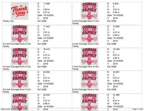 Courage Runs in Our Family Embroidery Design – Breast Cancer Awareness Pink Ribbon Embroidery, Cancer Support Machine Embroidery File Embroidery/Applique DESIGNS PatternFeed8 