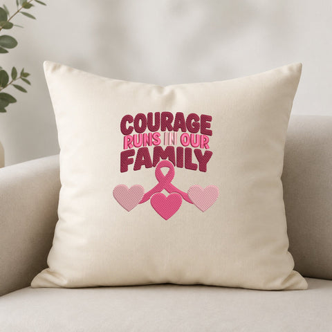 Courage Runs in Our Family Embroidery Design – Breast Cancer Awareness Pink Ribbon Embroidery, Cancer Support Machine Embroidery File Embroidery/Applique DESIGNS PatternFeed8 