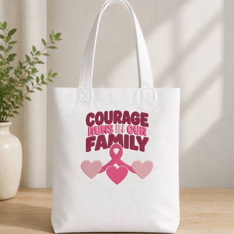 Courage Runs in Our Family Embroidery Design – Breast Cancer Awareness Pink Ribbon Embroidery, Cancer Support Machine Embroidery File Embroidery/Applique DESIGNS PatternFeed8 