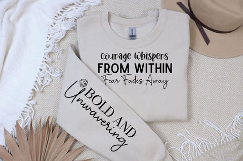 Courage Whispers from Within Fear Fades Away Sleeve SVG Design, Christian Sleeve SVG, Faith SVG Design, Jesus Sleeve SVG SVG Regulrcrative 