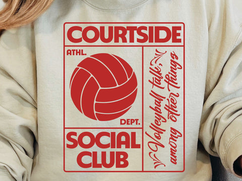 Courtside Social Club Svg, Funny Volleyball Mom SVG PNG, Volleyball Design SVG DesignDestine 